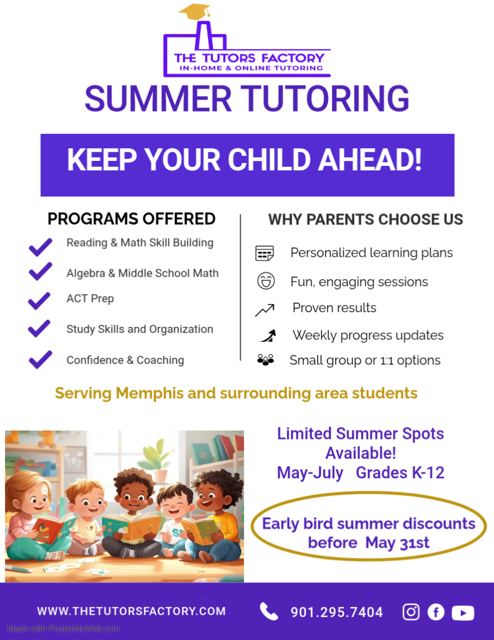 Summer Tutoring Services Flyer – Made with PosterMyWall